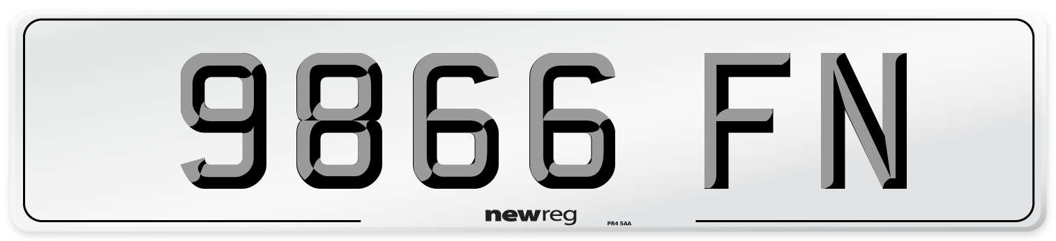 9866 FN Number Plate from New Reg